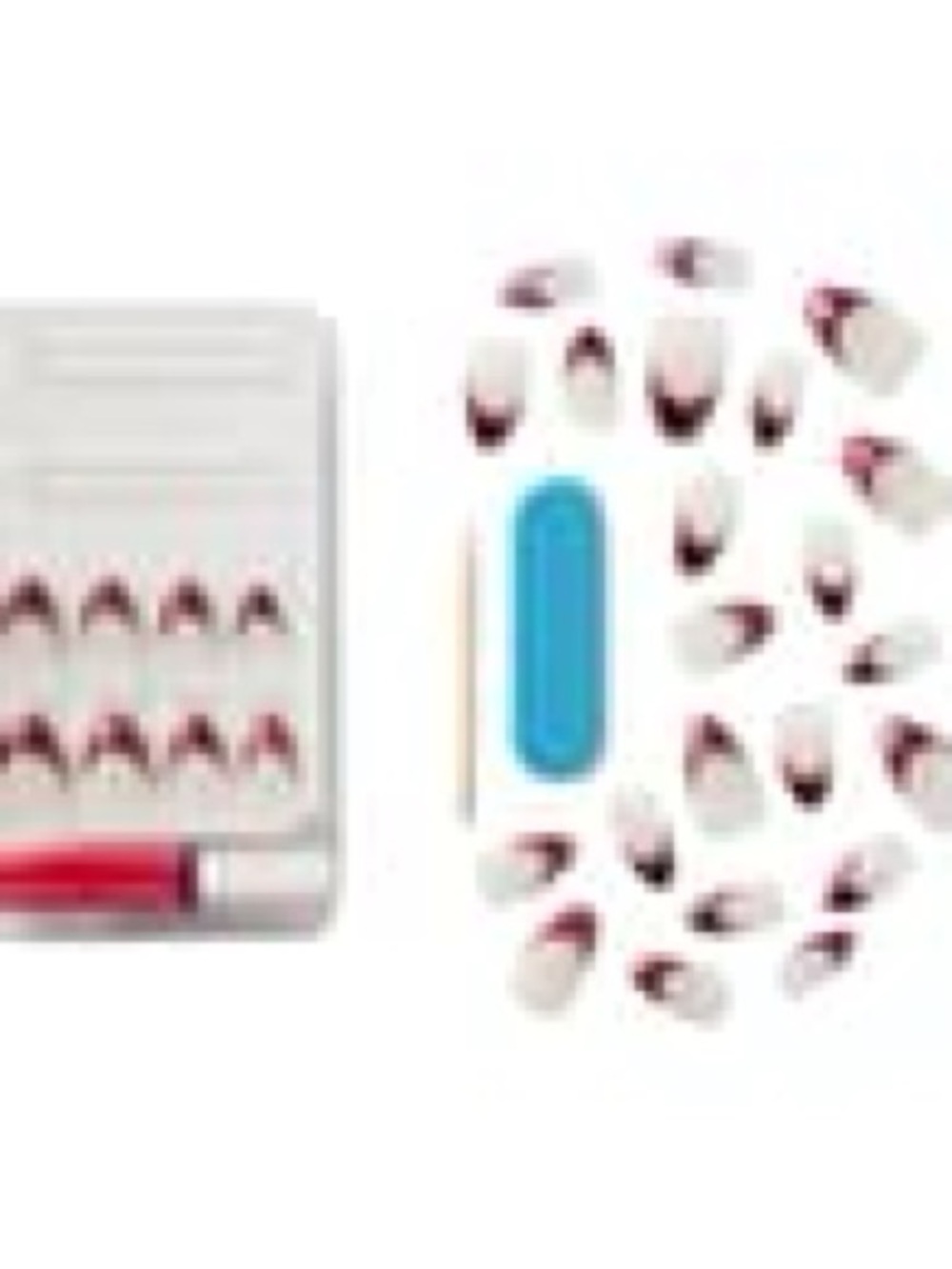 KISS Voguish Fantasy Press-On Nails Natural Burgundy French Tips Passionable - Picture 6 of 16